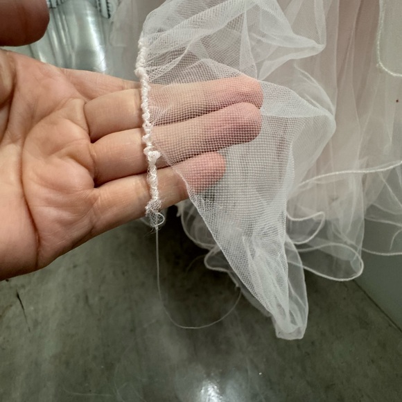 Blush Pink Ball Gown Quinceañera Prom Dress Rhinestone Corset Ruffle Tulle L/XL - Picture 5 of 14